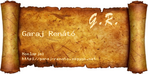 Garaj Renátó névjegykártya